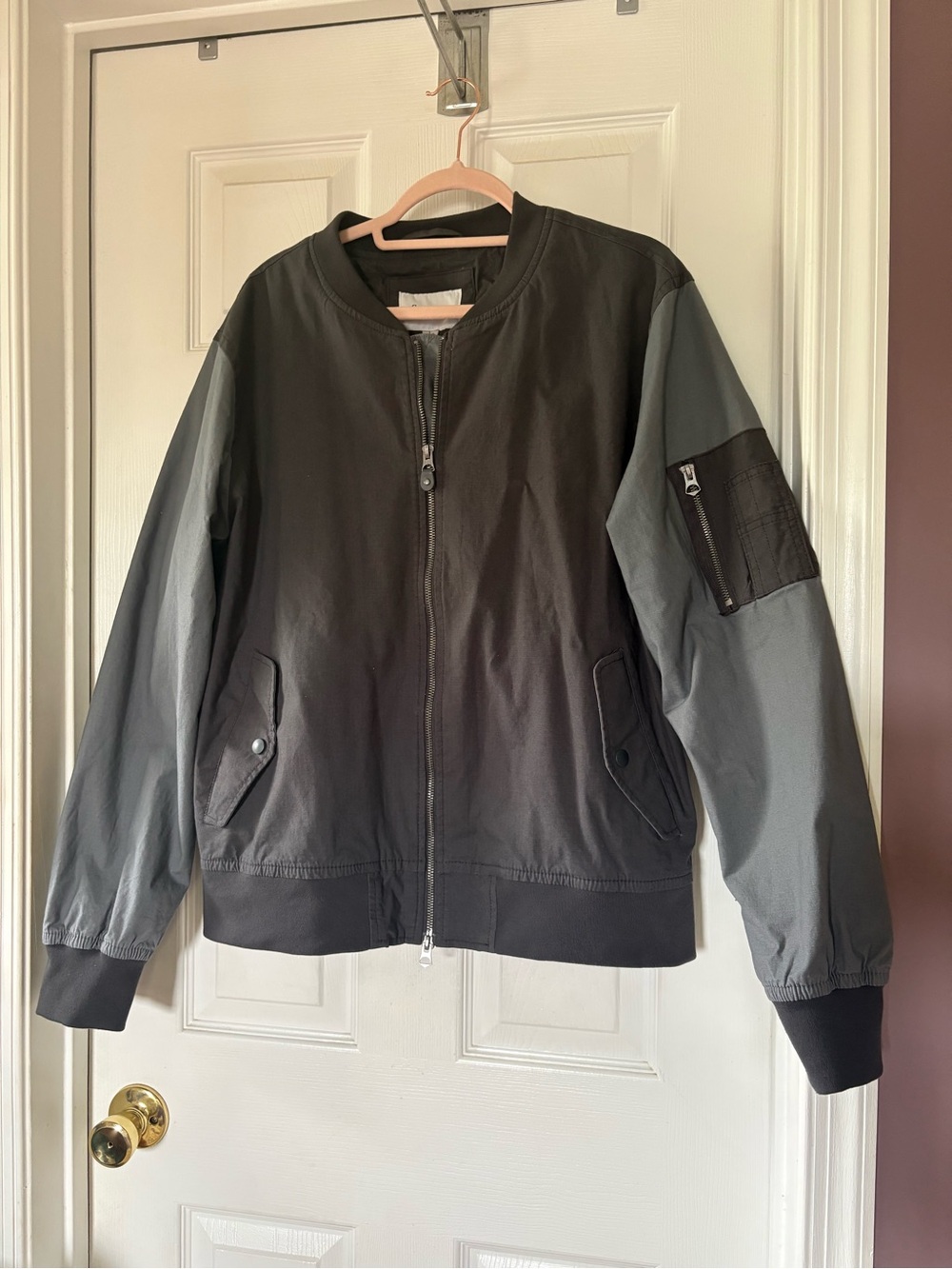 Goodfellow & Co Black and Gray Bomber Jacket